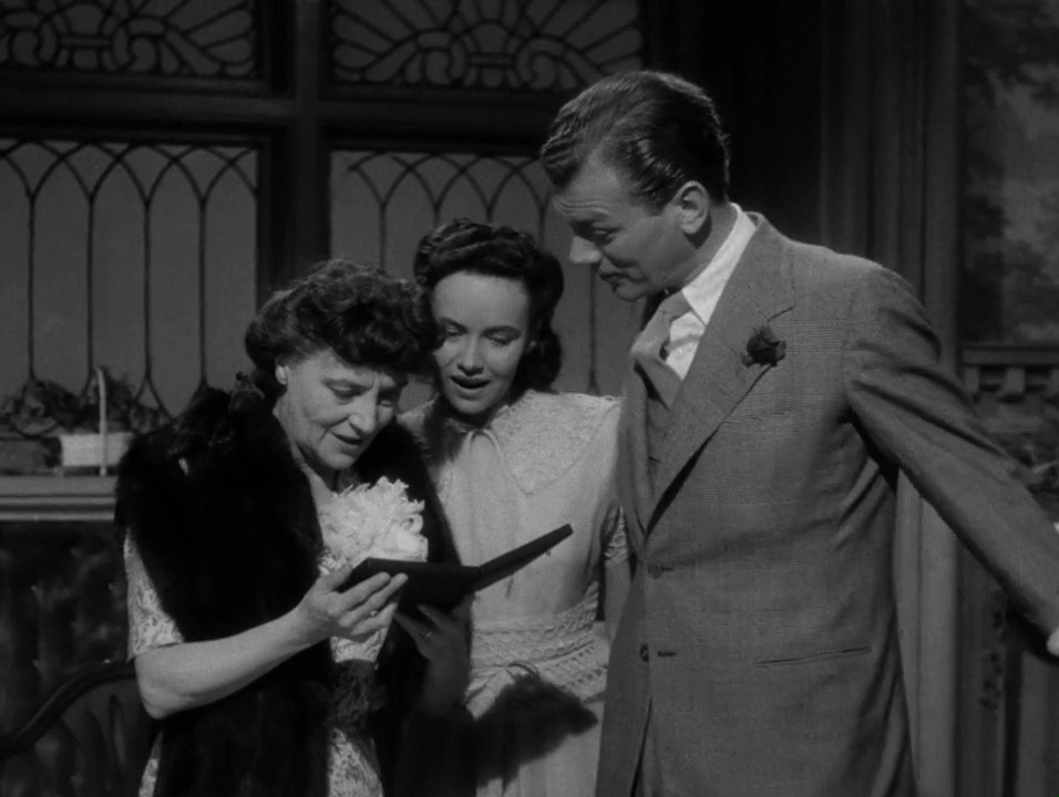 Joseph Cotten (el tío Charlie), Patricia Colling (Emma Newton) y Teresa Wright (la sobrina Charlie) en 'La sombra de una duda' (1943, Alfred Hitchcock)
