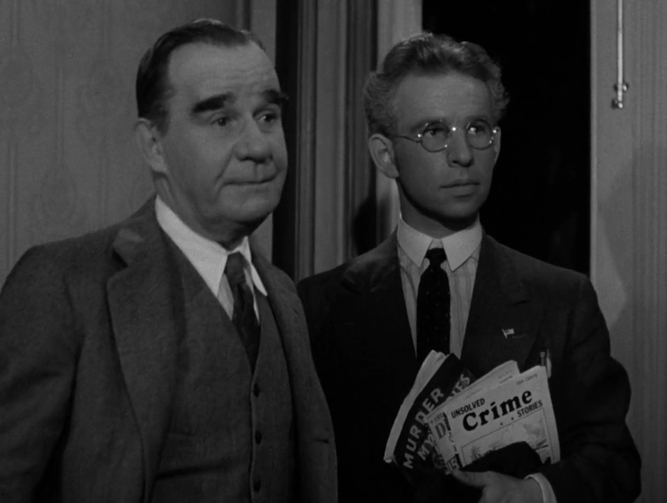 Hume Cronyn (Herble Hawkins) y Henry Travers (Joseph Newton) en 'La sombra de una duda' (1943, Alfred Hitchcock)