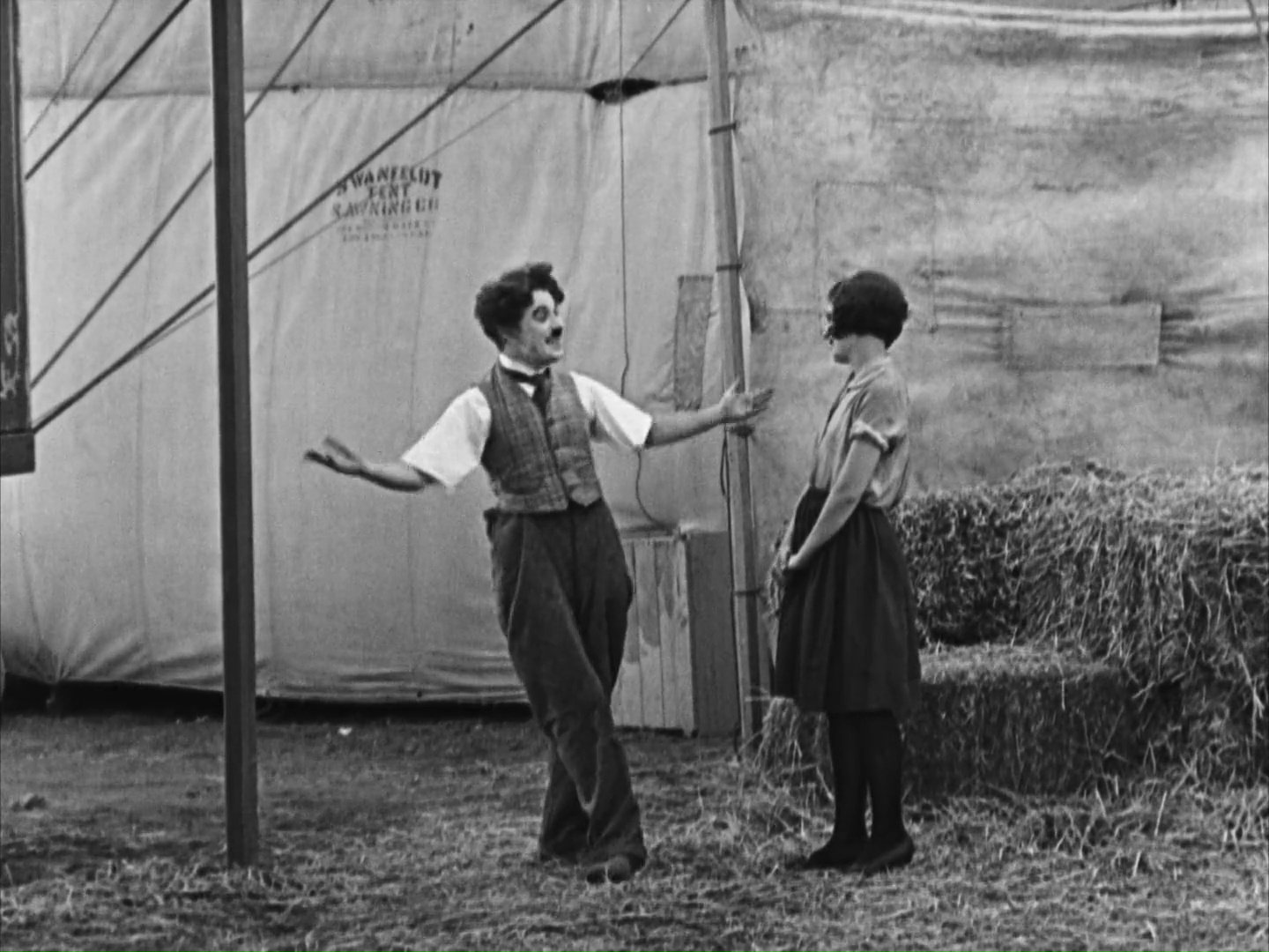 Charles Chaplin (el vagabundo) en 'El circo' (1928, Charles Chaplin)